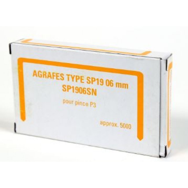 Sp19 Rvy Bostitch - Boîte de 5000 Agrafes SP19 (6 mm) - jusqu'à 20 feuilles Pas ...