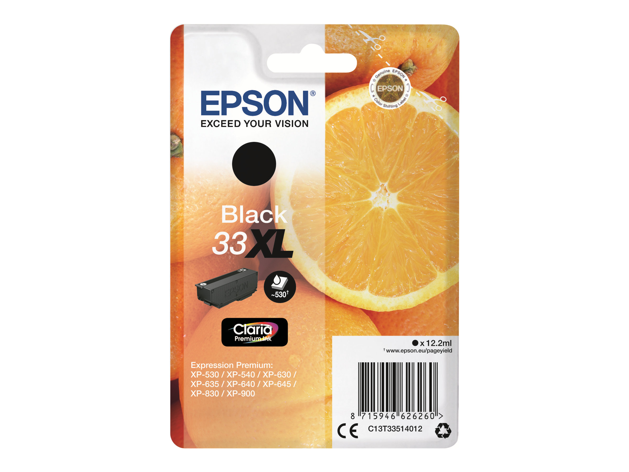 Epson 33XL Oranges - noir - cartouche d'encre originale