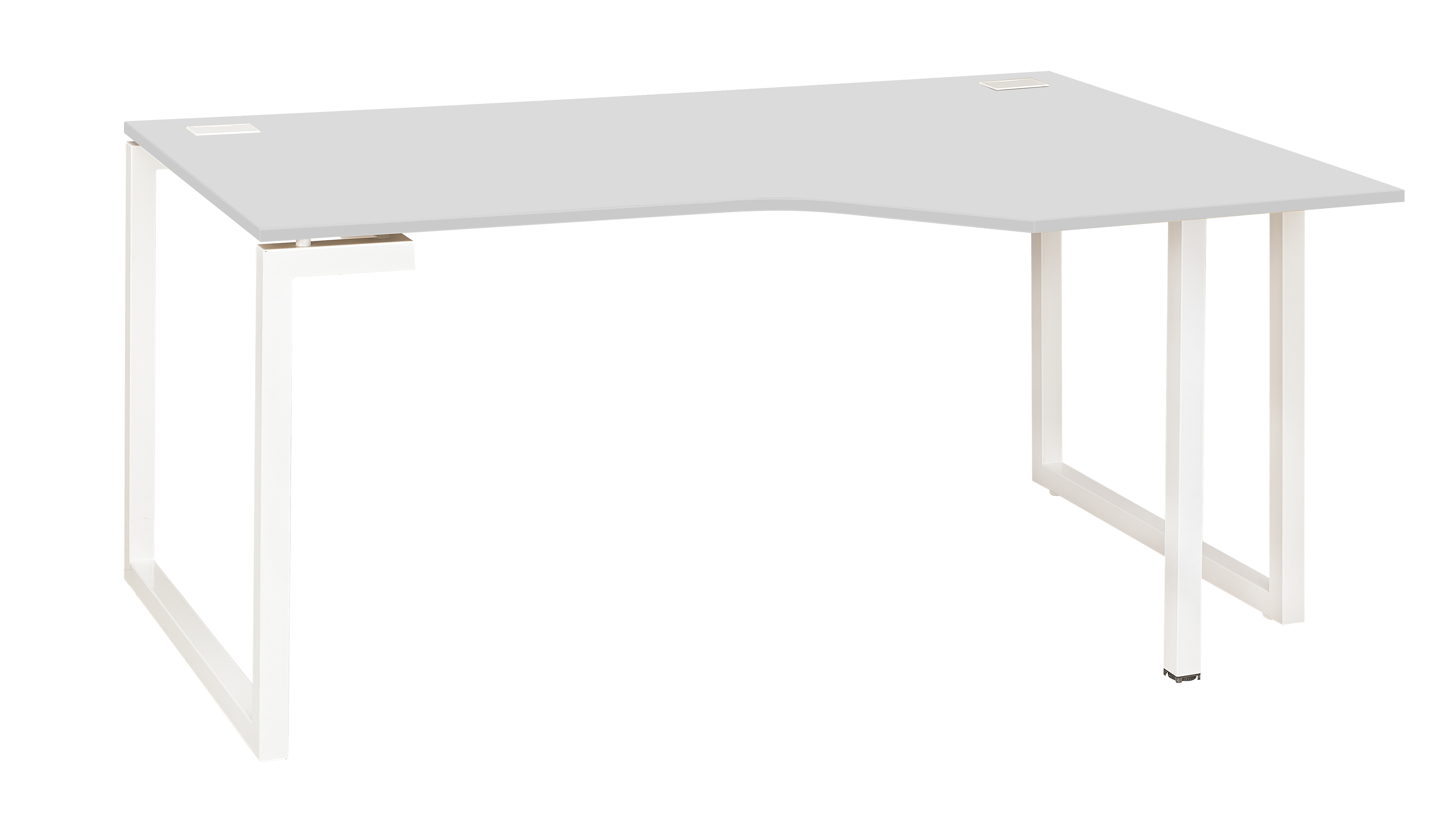 Bureau compact à droite SUNDAY - 160 cm - Pieds cadre - Gris