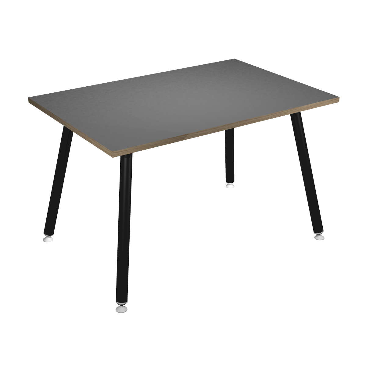 Table haute LEONARDO - 120 x 80 x 105 cm - Pieds métal noirs - Anthracite chants chêne