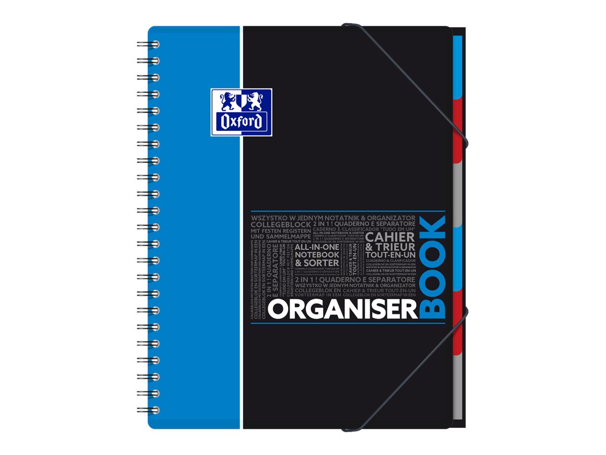 Oxford Etudiants - Cahier trieur Organiserbook A4+ (24 x 29,7 cm) - 180  pages - petits carreaux (5x5 mm) - disponible dans différentes couleurs Pas  Cher