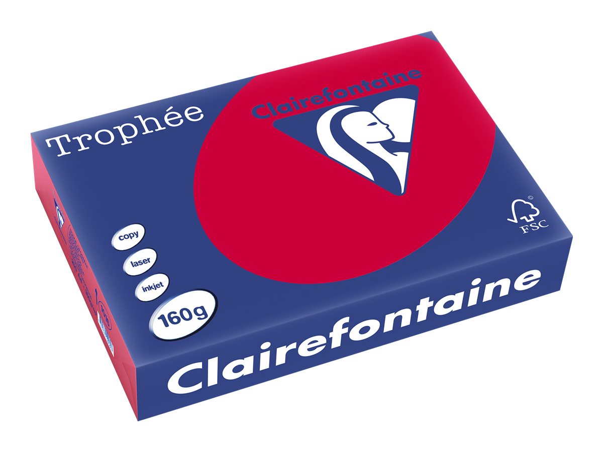 Clairefontaine Trophée - Papier couleur - A4 (210 x 297 mm) - 160 g/m² - 250 feuilles - rouge groseille