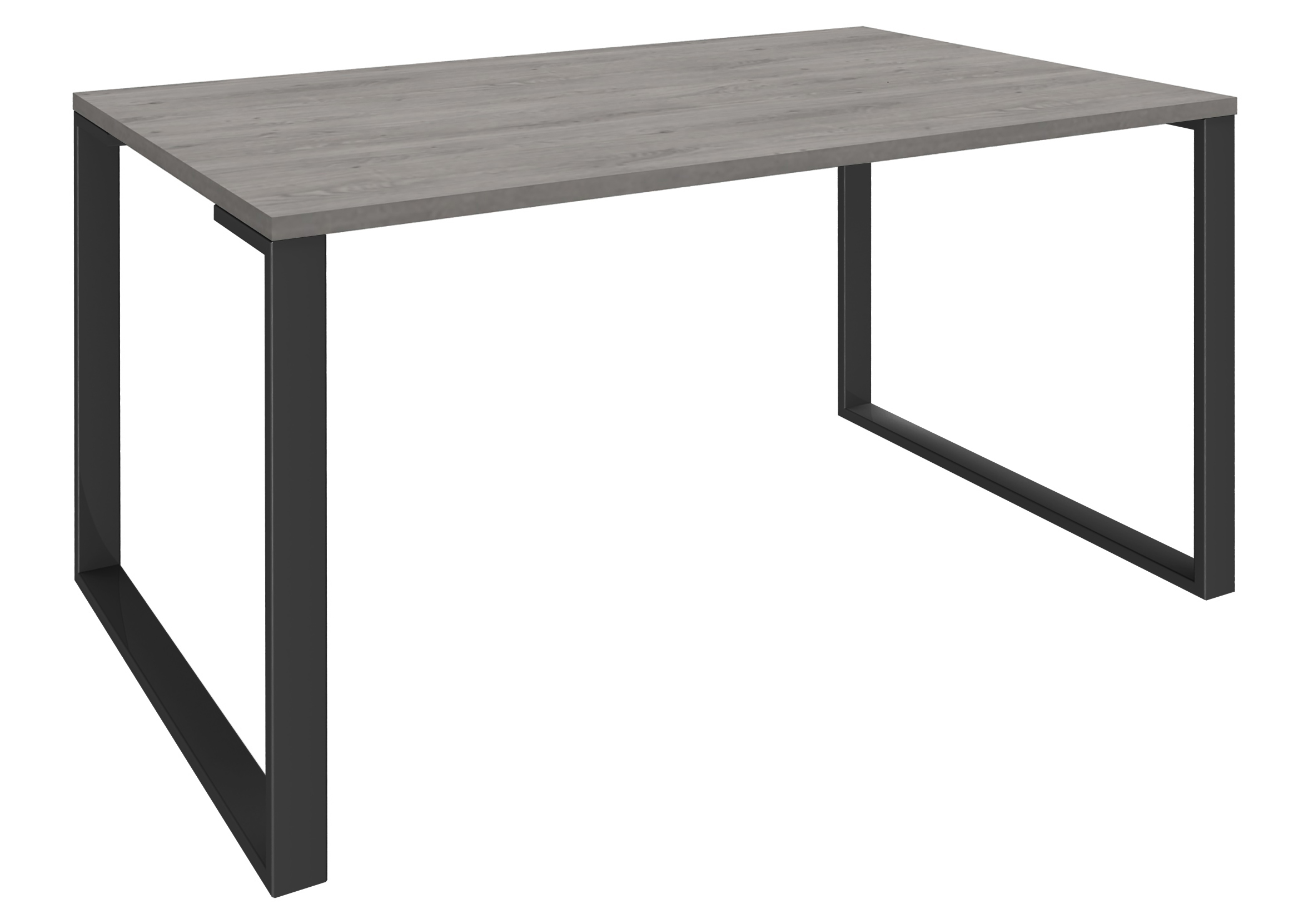 Bureau droit LOFTER - L160 cm - Plateau imitation chêne gris - pied Carbone