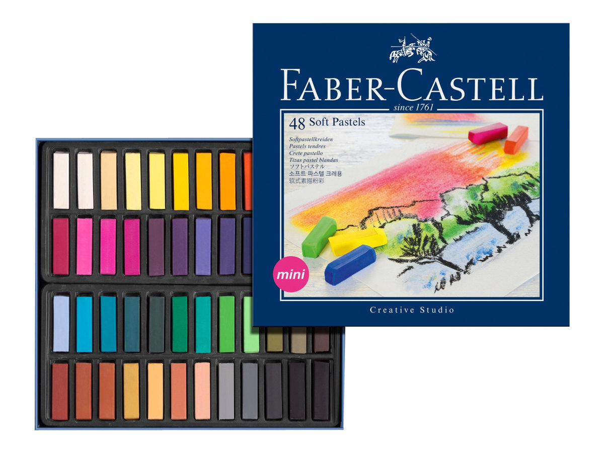Faber Castell Boîte de 48 demi pastels tendres couleurs assorties