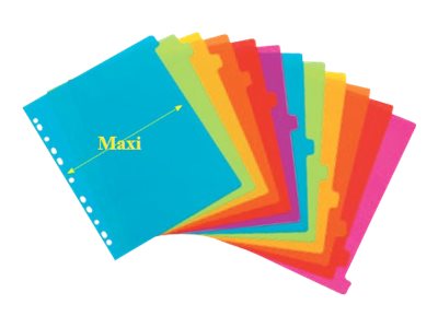 Viquel Happy Fluo - Intercalaire 12 positions - A4 Maxi - polypropylène coloré