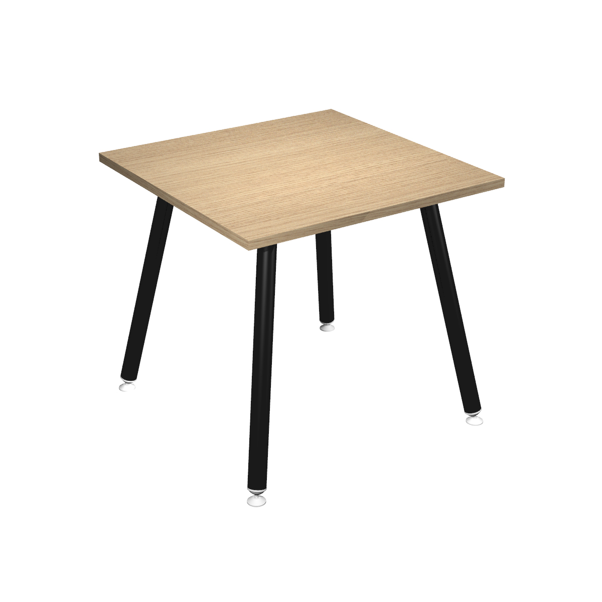 Table haute LEONARDO - 80 x 80 x 105 cm - Pieds métal noirs - Chêne