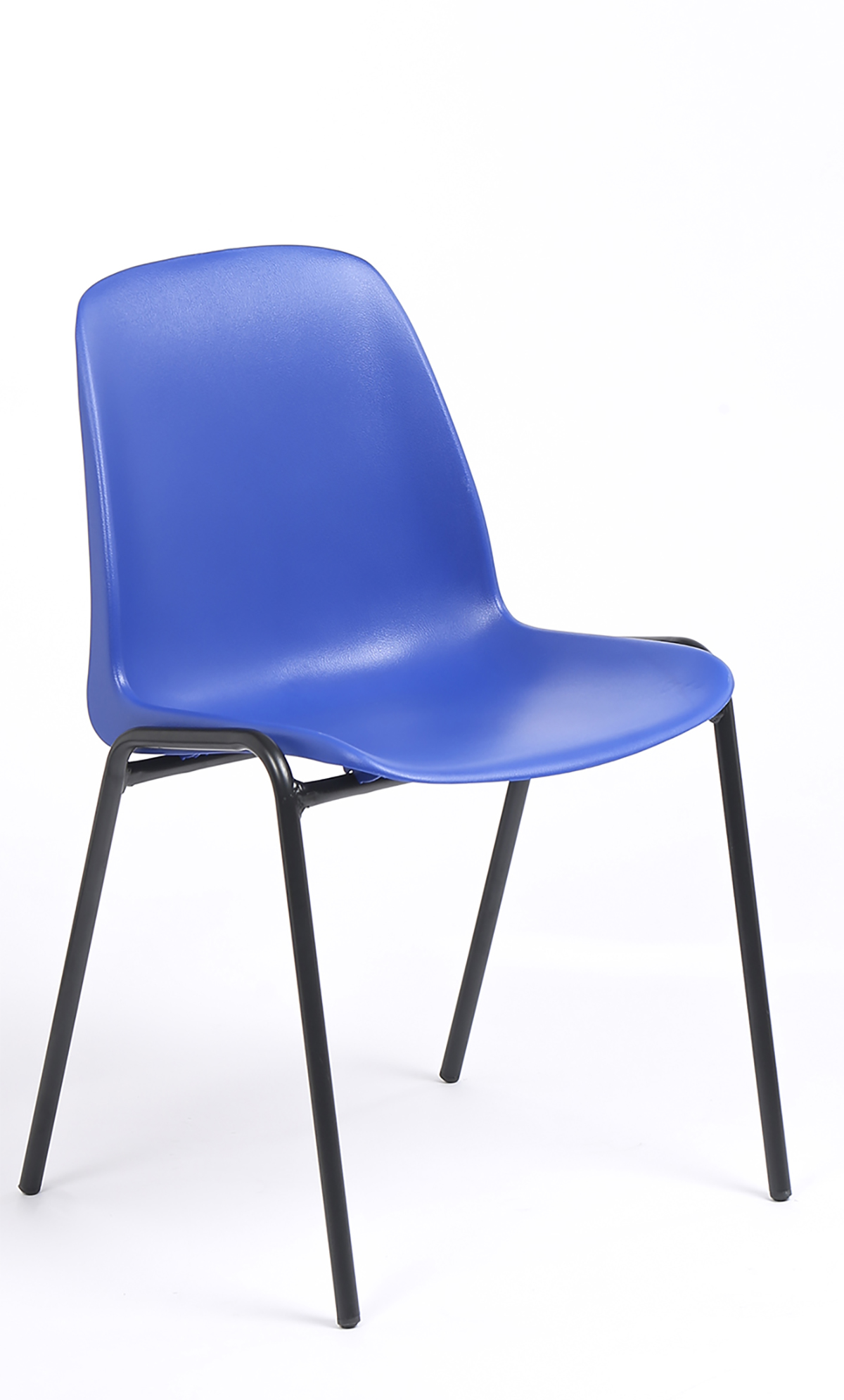 Chaise CHARLOTTE - pieds noirs sans accroche - coque M1 (non feu) - bleu