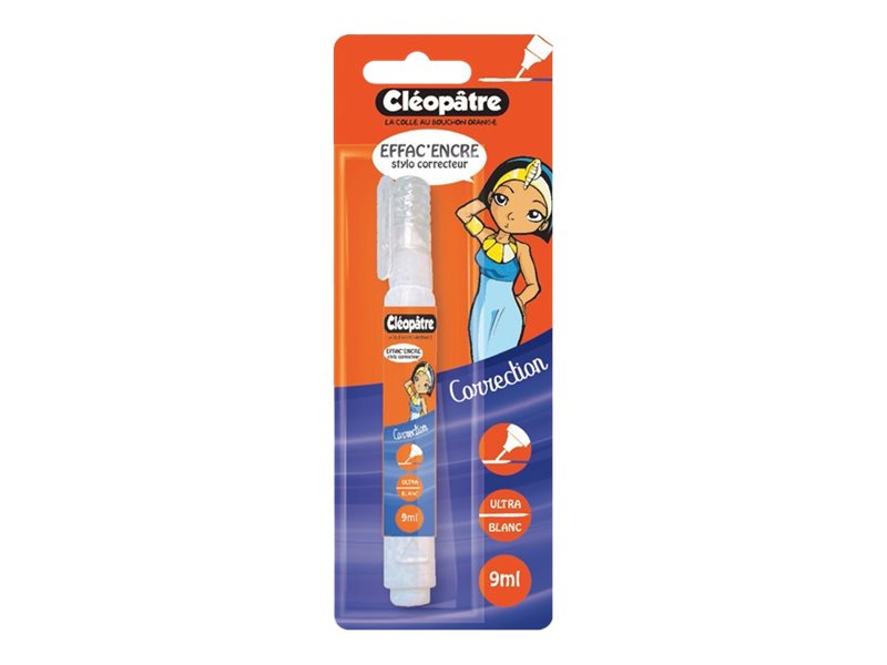 Stylo Correcteur Effac'Encre Cléopâtre - Pointe Métal - Séchage Rapide - Idéal École/Bureau