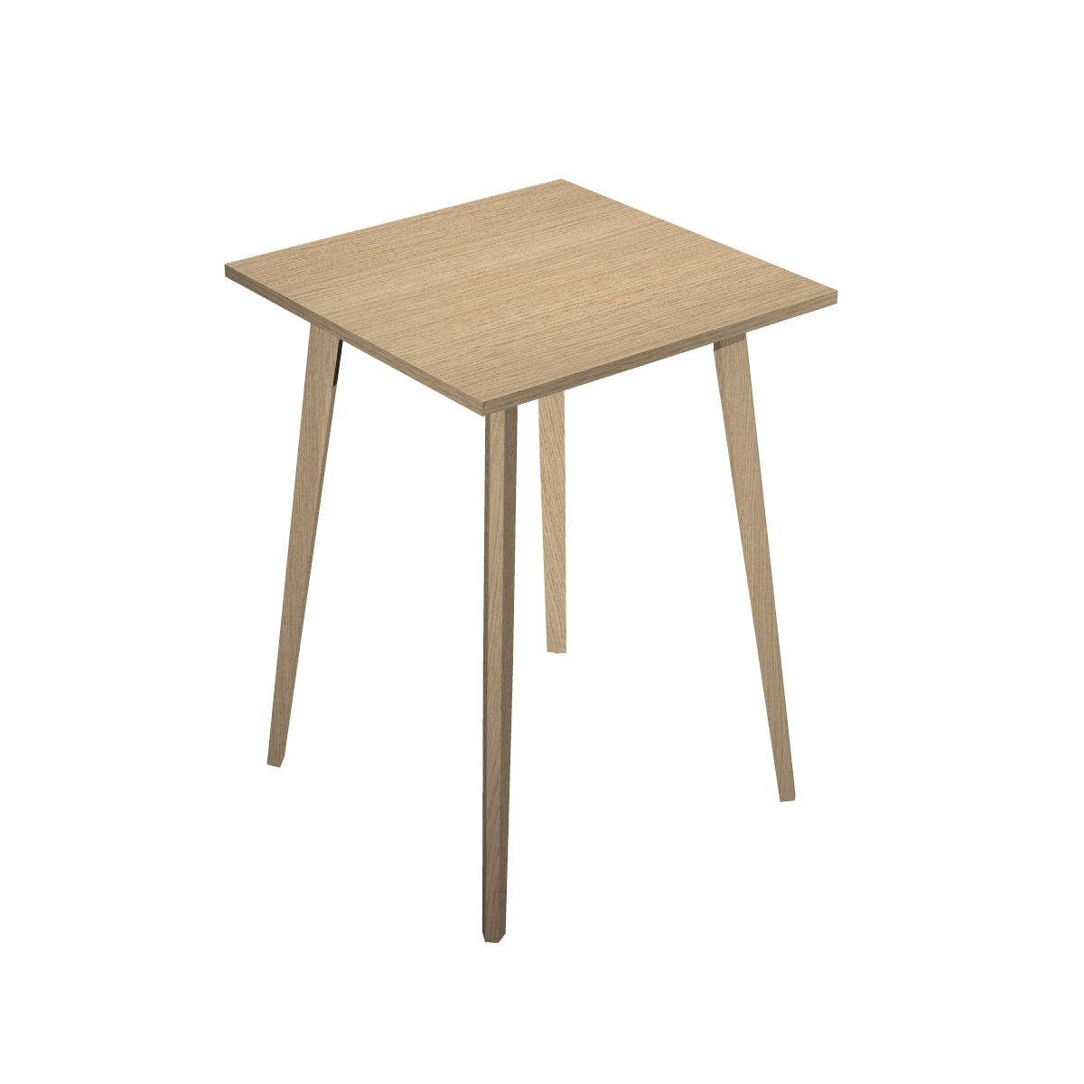 Table haute LEONARDO - 80 x 80 x 105 cm - Pieds bois - Chêne
