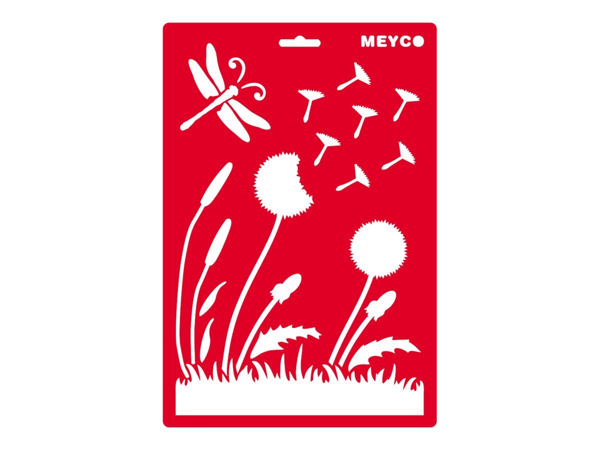 MEYCO - Pochoir artisanal - pissenlits - plastique