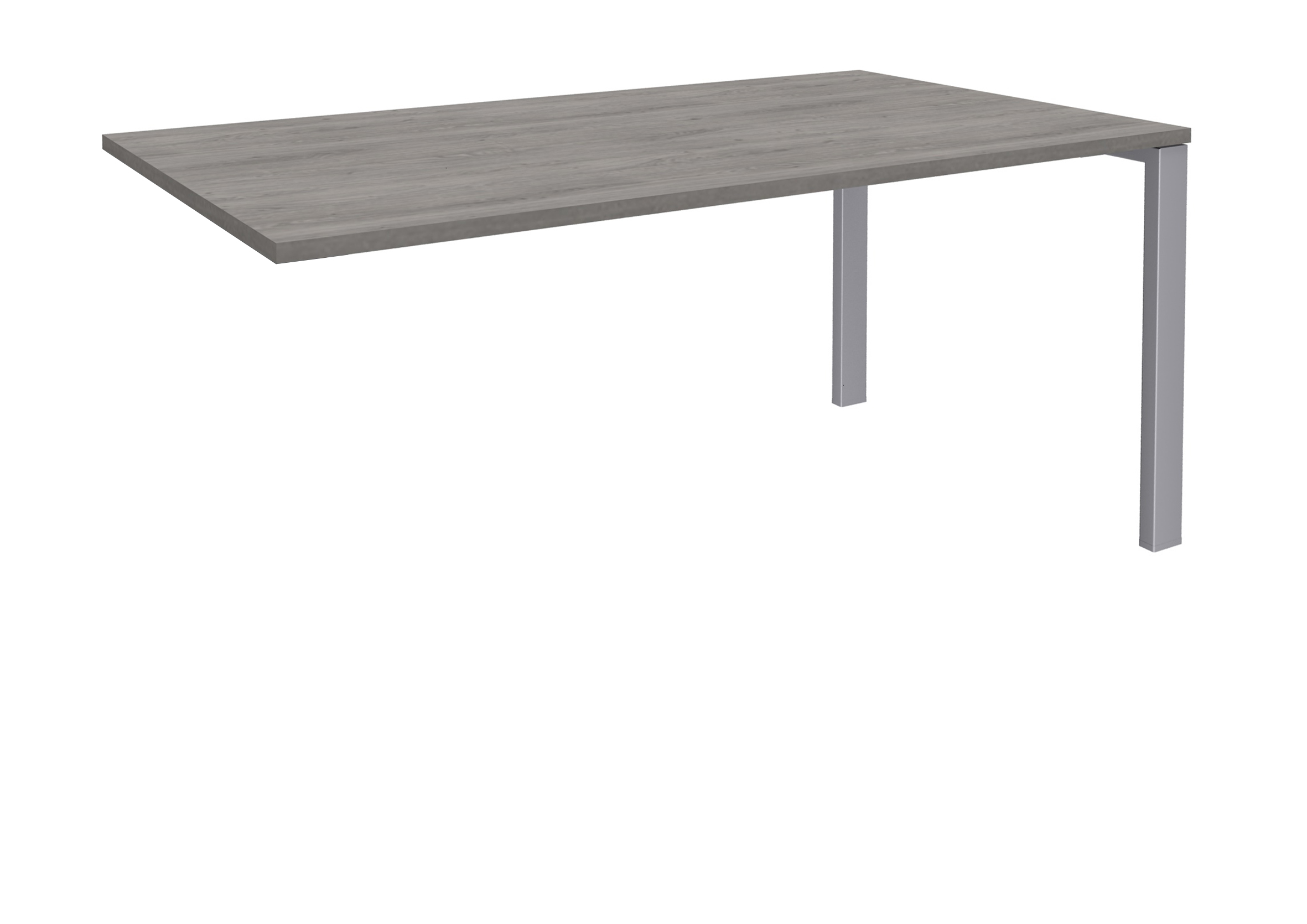 Bureau simple IRIS - L180 cm - Plan suivant - Pieds aluminium - plateau imitation Chêne gris