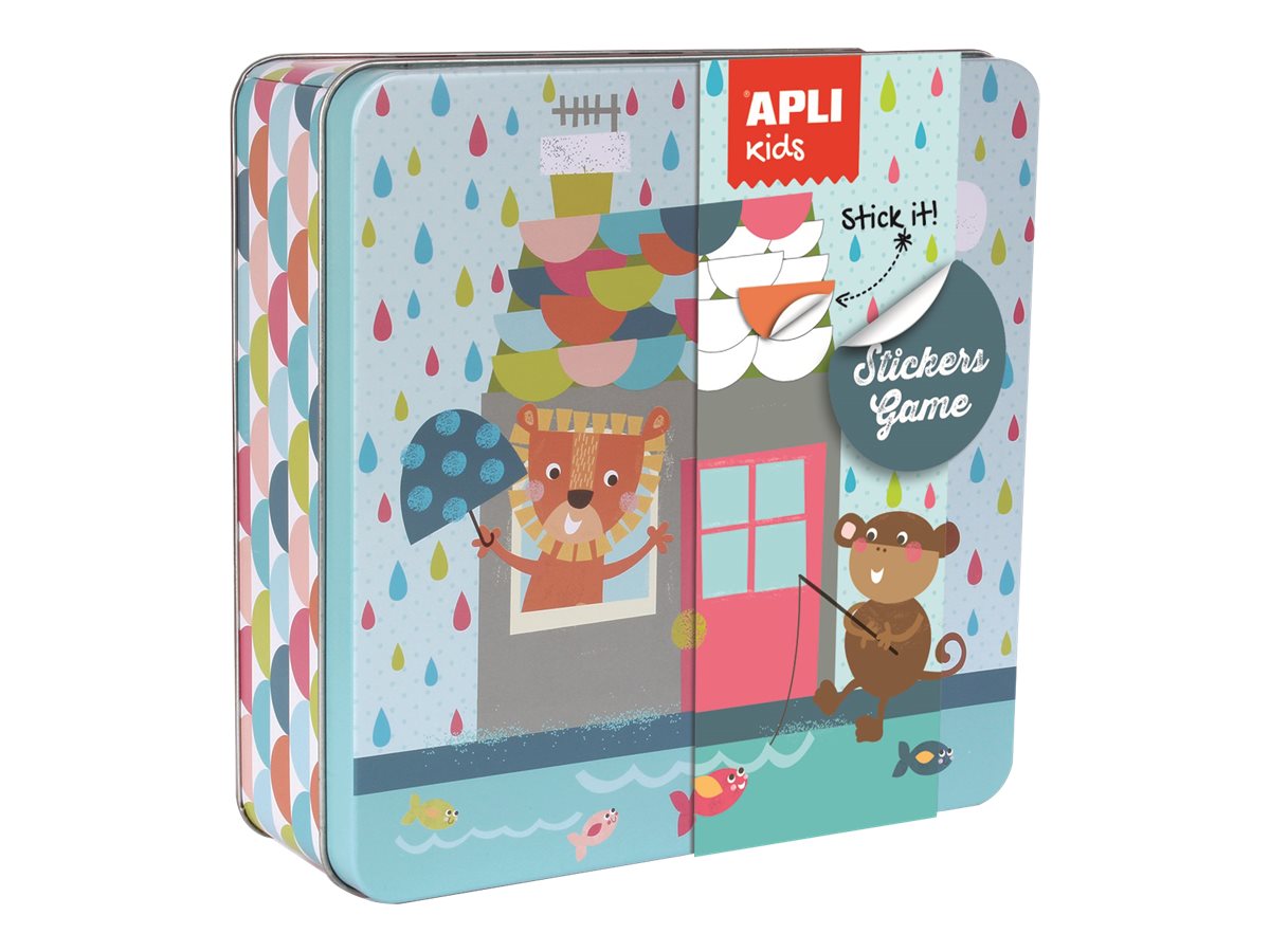 Apli Kids - Boîte métallique jeu de gommettes - maison