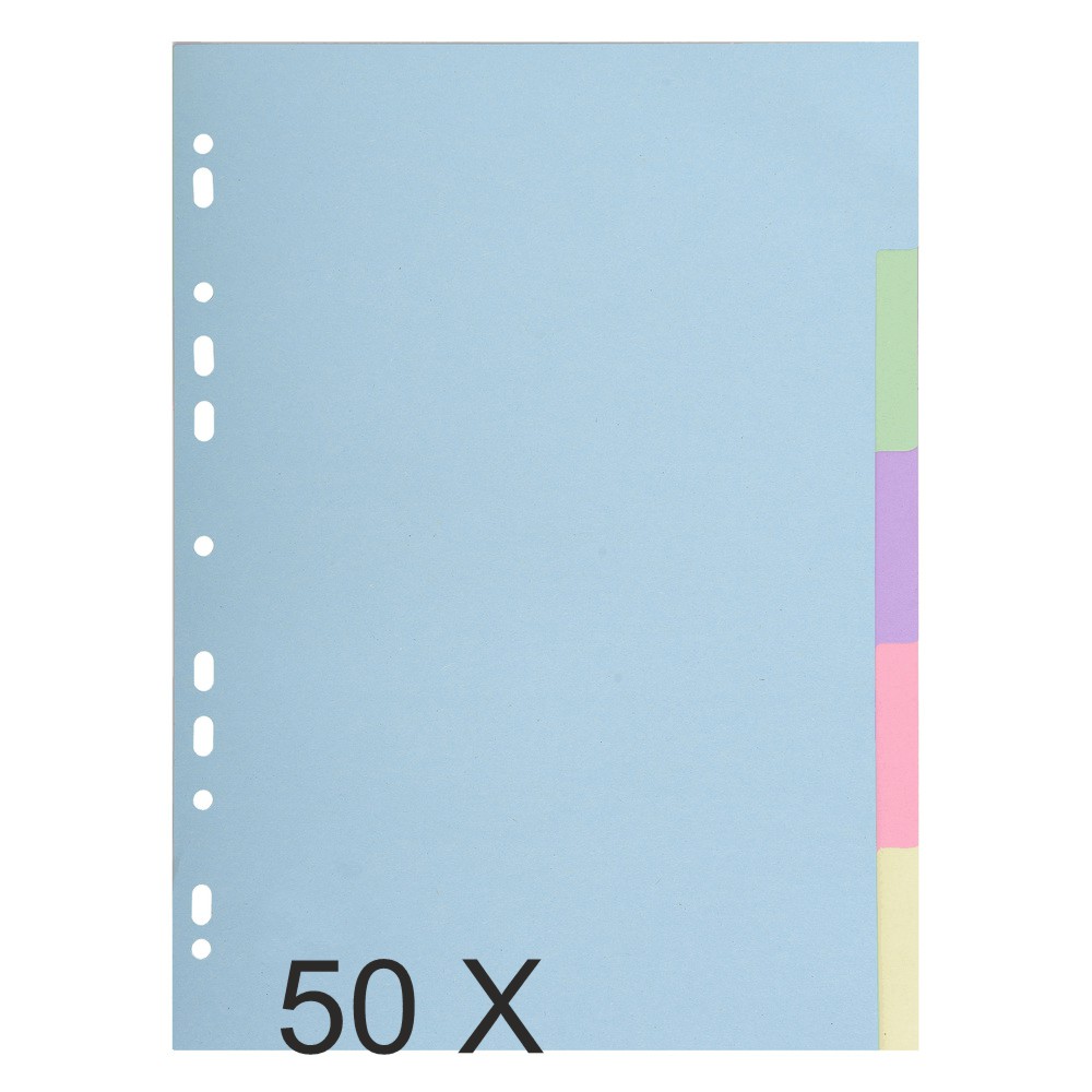 Intercalaires A4 Herlitz - Lot De 50, Chamois, Carton Recyclé Manille, Perforés, Bord Renforcé - Ange Bleu