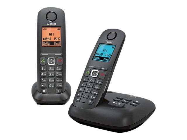 Gigaset A540A Duo - téléphone sans fil - avec répondeur + combiné supplémentaire - noir