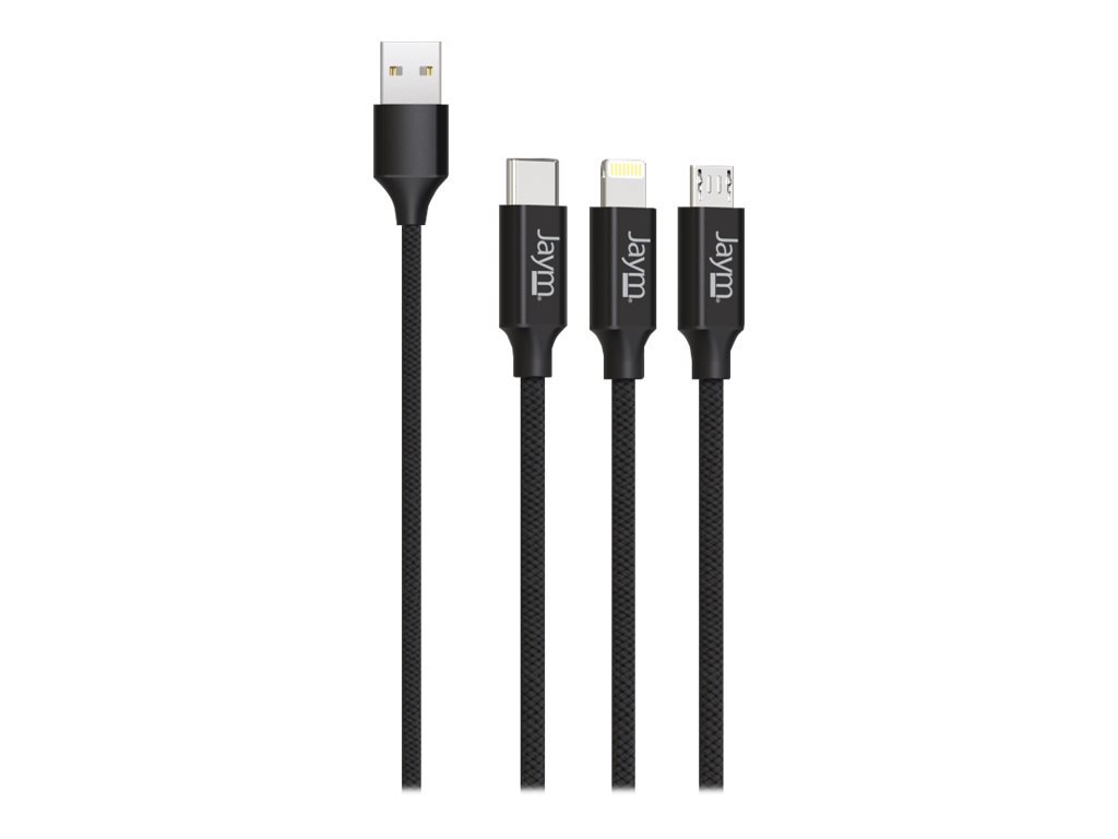 JAYM - Câble Lightning - USB-A mâle vers Lightning, Micro-USB Type