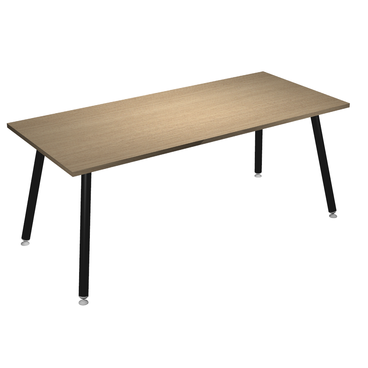 Table haute LEONARDO - 180 x 80 x 105 cm - Pieds métal noirs - Chêne