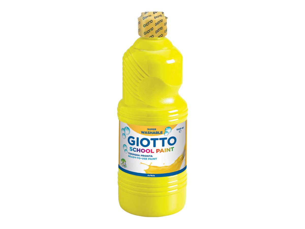 Giotto School - Gouache ultra lavable - jaune - bouteille d'1 L