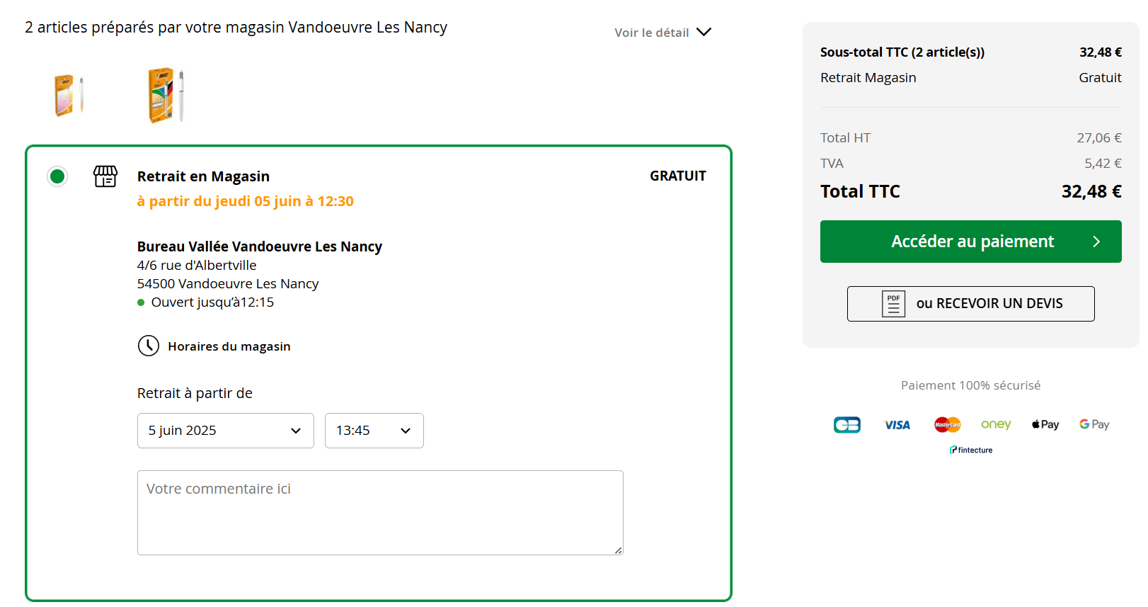 Choisir son mode de livraison