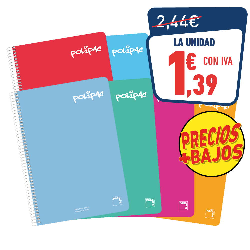 Cuaderno Polipac folio 80 Hojas 80gr