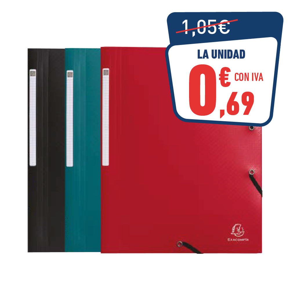 Carpeta con gomas 3 solapas PP A4 Opak