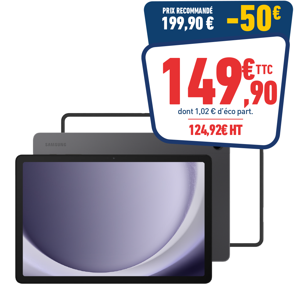 TABLETTE SAMSUNG GALAXY TAB A9+ 64GO ANTHRACITE + COQUE TRANSP