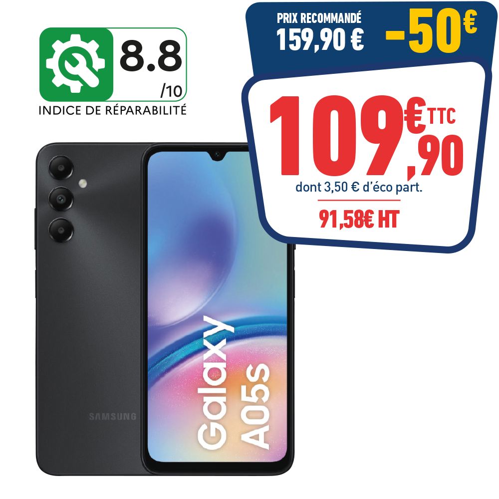 SAMSUNG A05S 4/64GO NOIR 4G DS