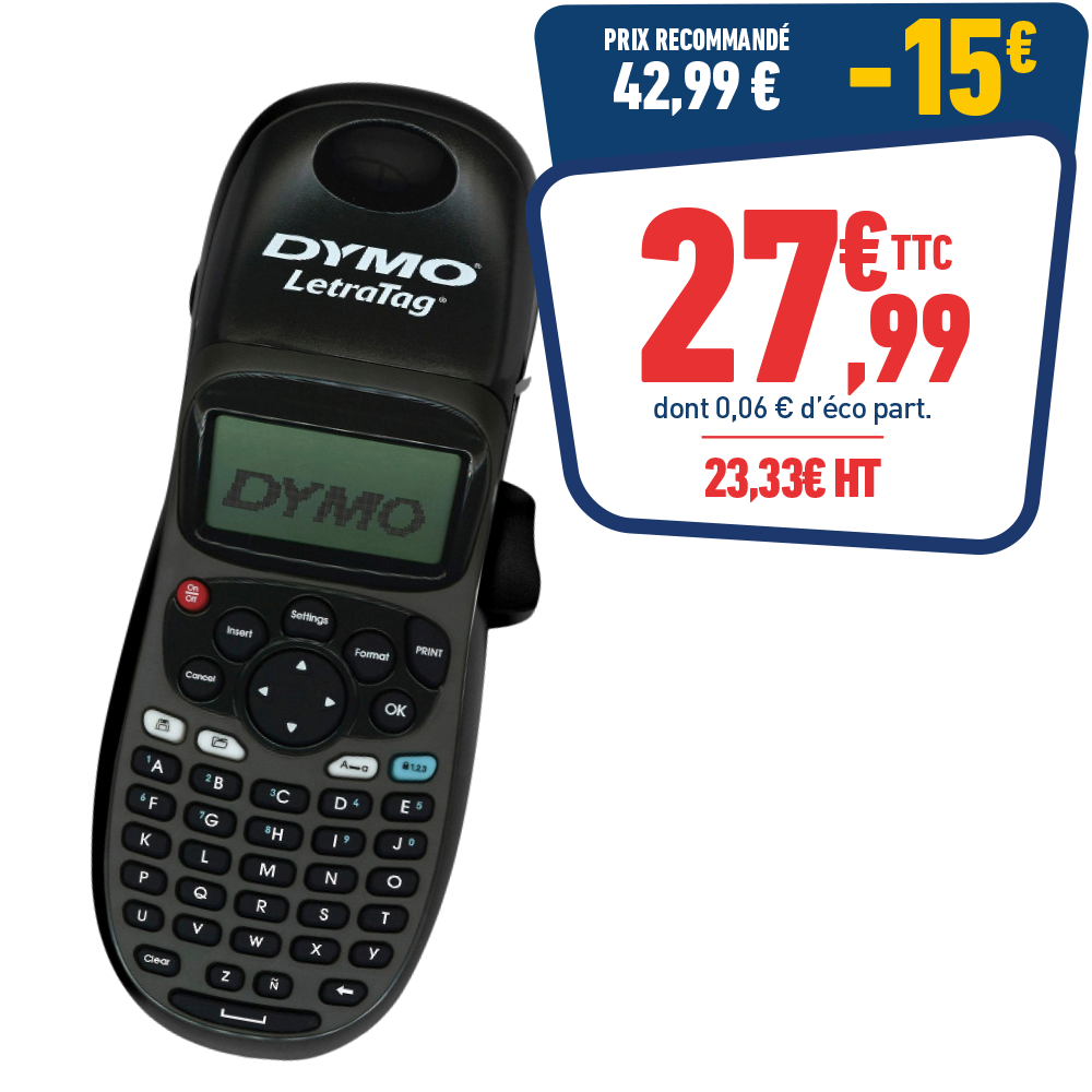 ETIQUETEUSE DYMO LETRATAG LT-100H BLACK ÉDITION