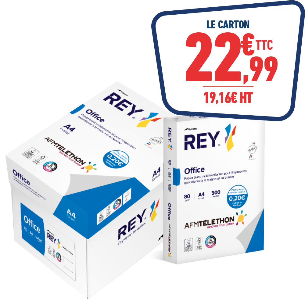 CARTON DE 5 RAMETTES DE 500 FEUILLES PAPIER BLANC - A4 - 80GR