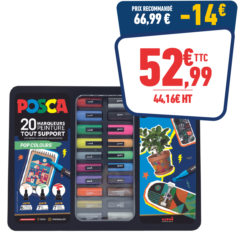 MALLETTE DE 20 MARQUEURS POSCA