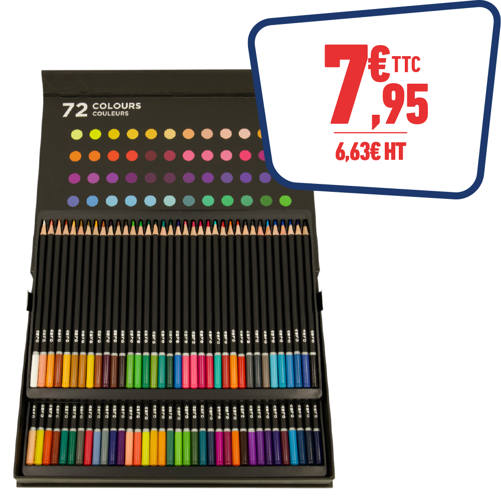 BOITE DE 72 CRAYONS DE COULEUR