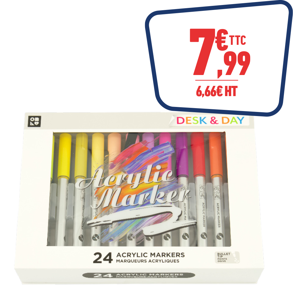 LOT 24 MARQUEURS ACRYLIQUE