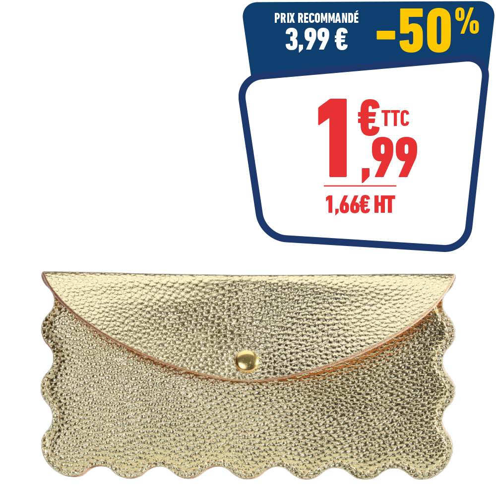 Trousse plate mini chic 18 x 9 cm