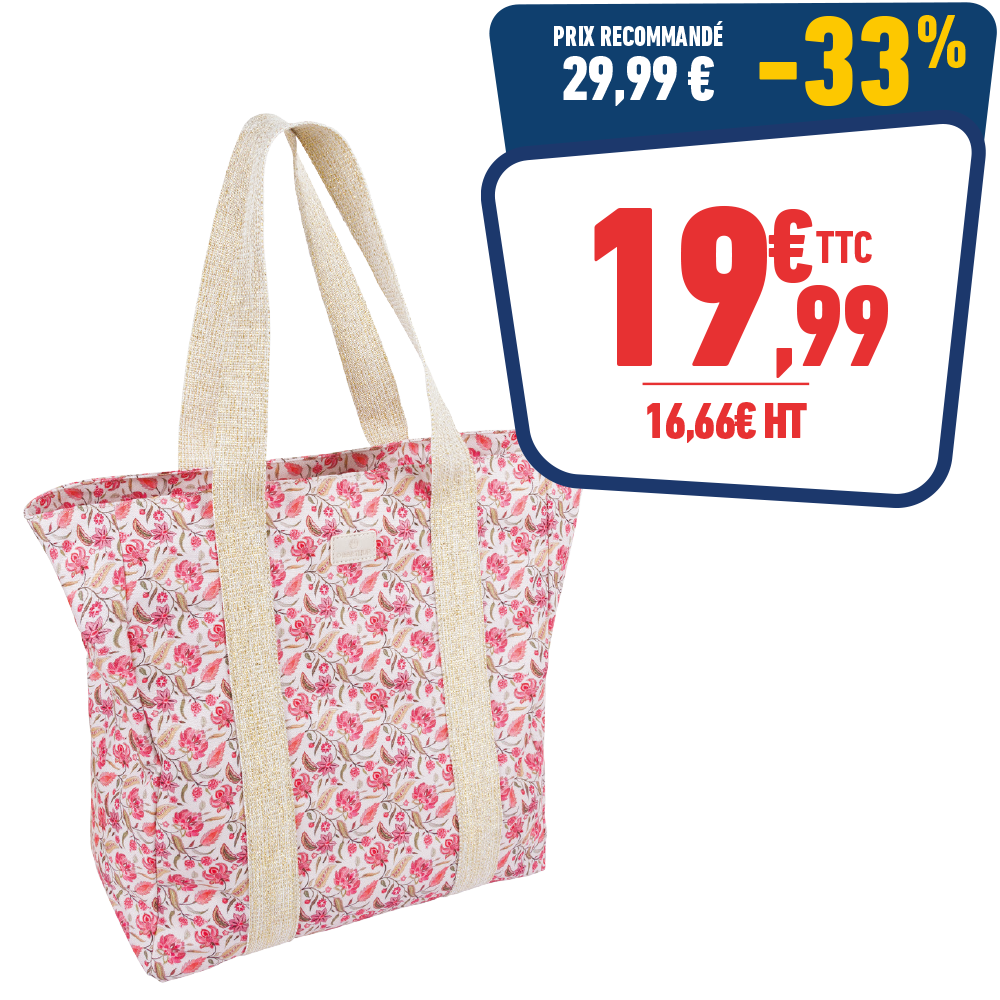 SAC CABAS FLEURI 49,5 x 15 x 37,5 cm