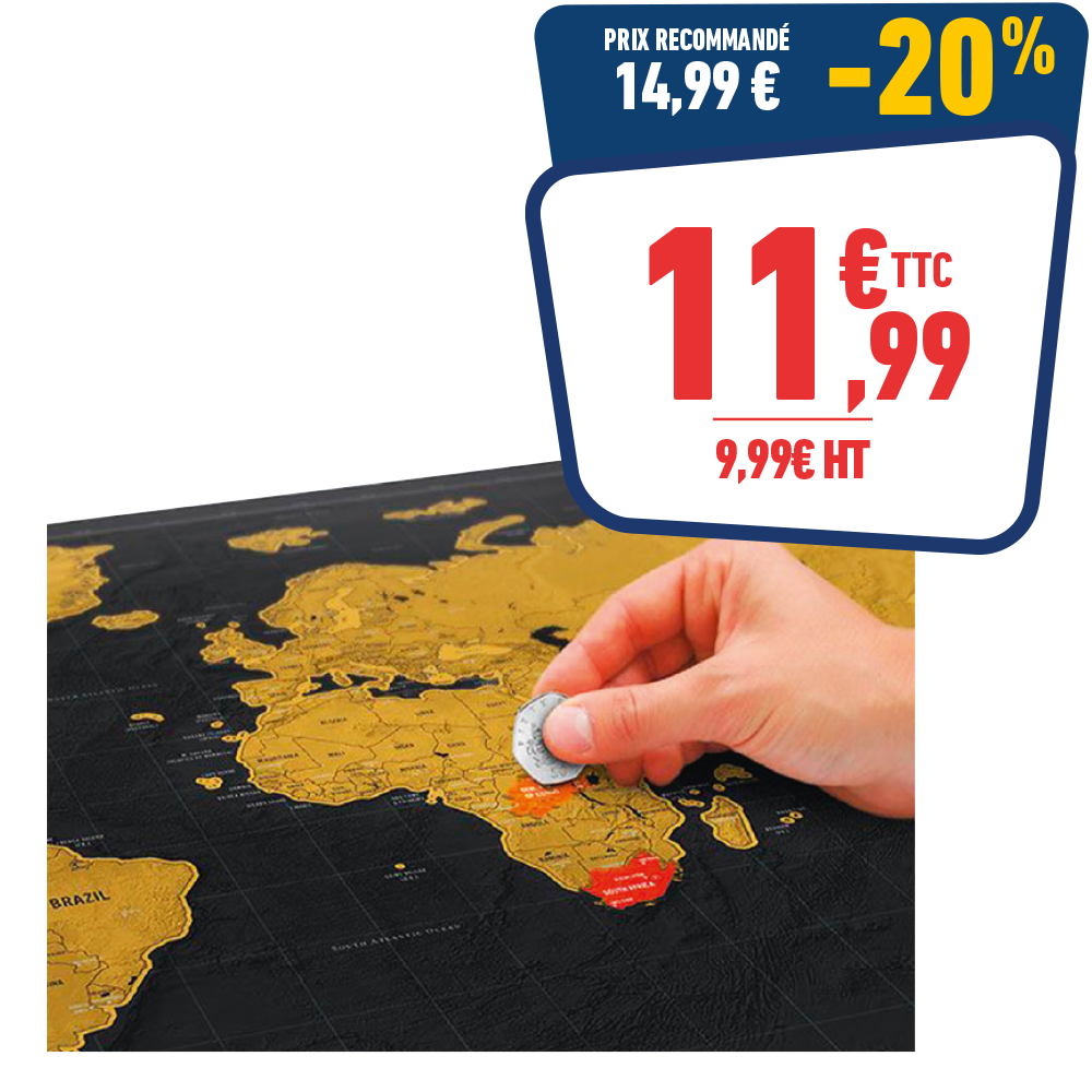 Carte du monde a gratter 82 x 59 cm