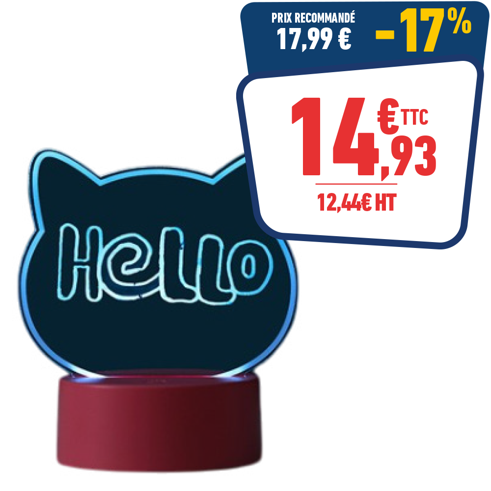 LAMPE 3D Chat 13,8 x 9,5 x 16 cm