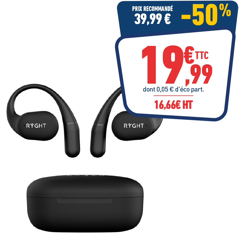 ÉCOUTEURS SANS FIL EXTRA-AURICULAIRE RYGHT