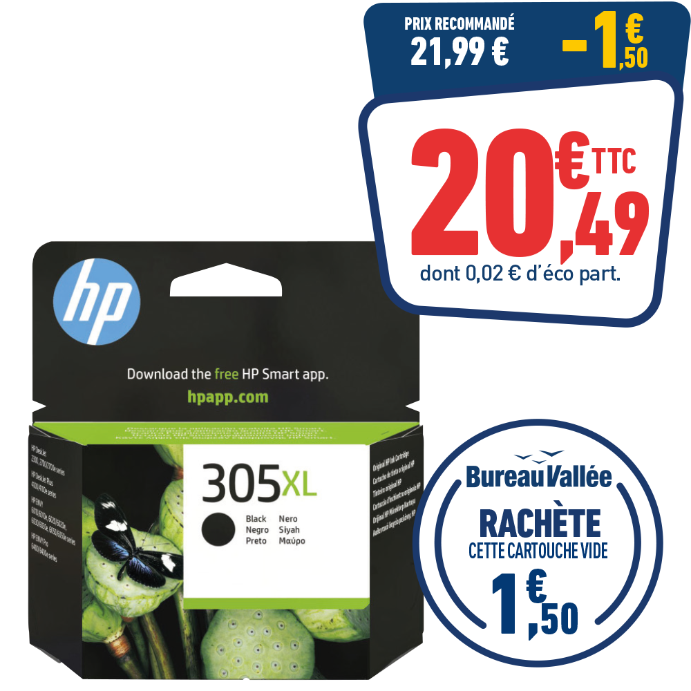 CARTOUCHE HP 305XL NOIR