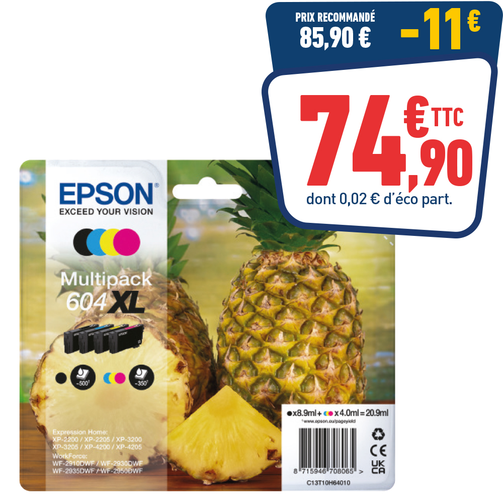 PACK CARTOUCHE EPSON ANANAS 604XL