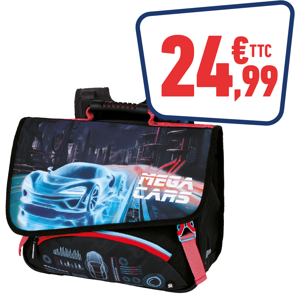 Cartable Megacars 38 x 34 x 16 cm