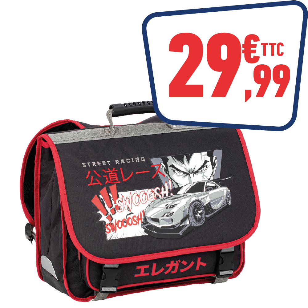Cartable Manga Car 38 x 32 x 15 cm