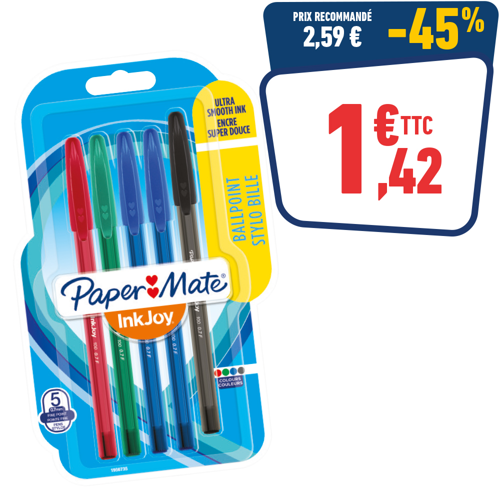 5 STYLOS BILLES INKJOY