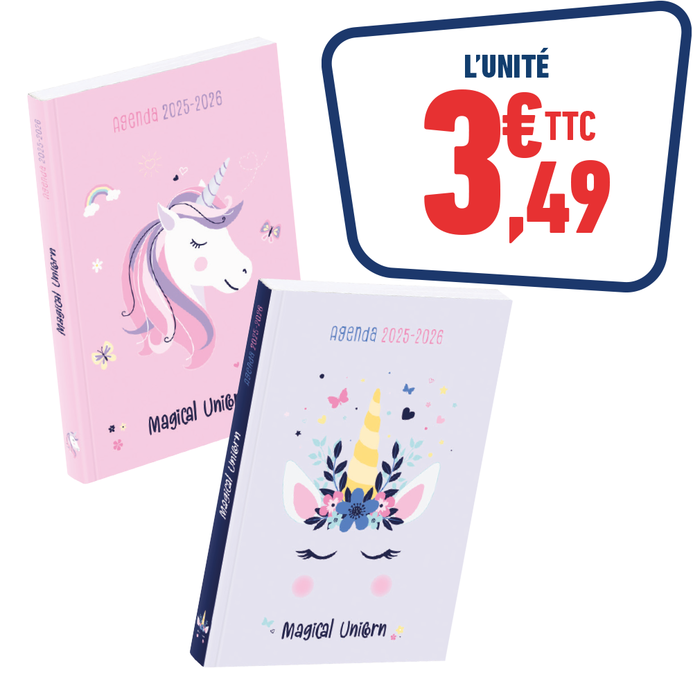 Agenda scolaire Licorne