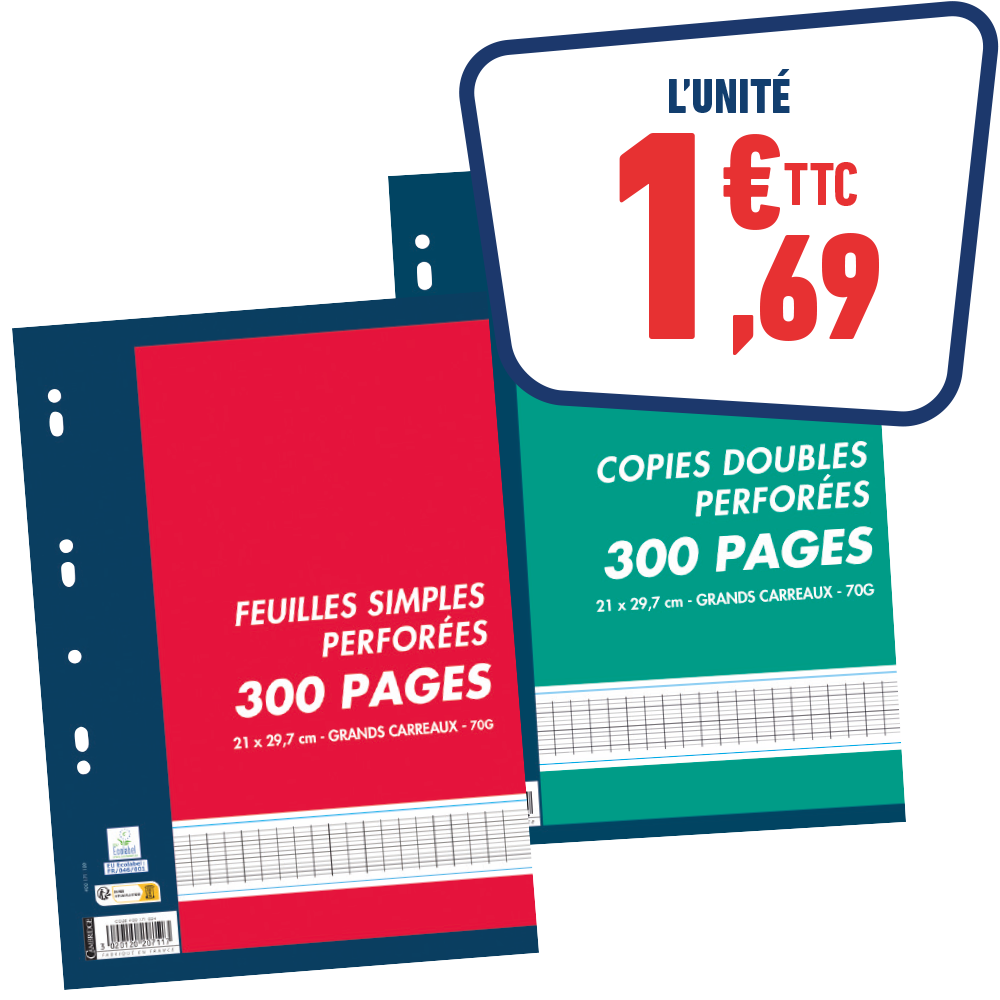 FEUILLETS MOBILES - 300P - CAMBRIDGE - A4 - SEYES - 70G