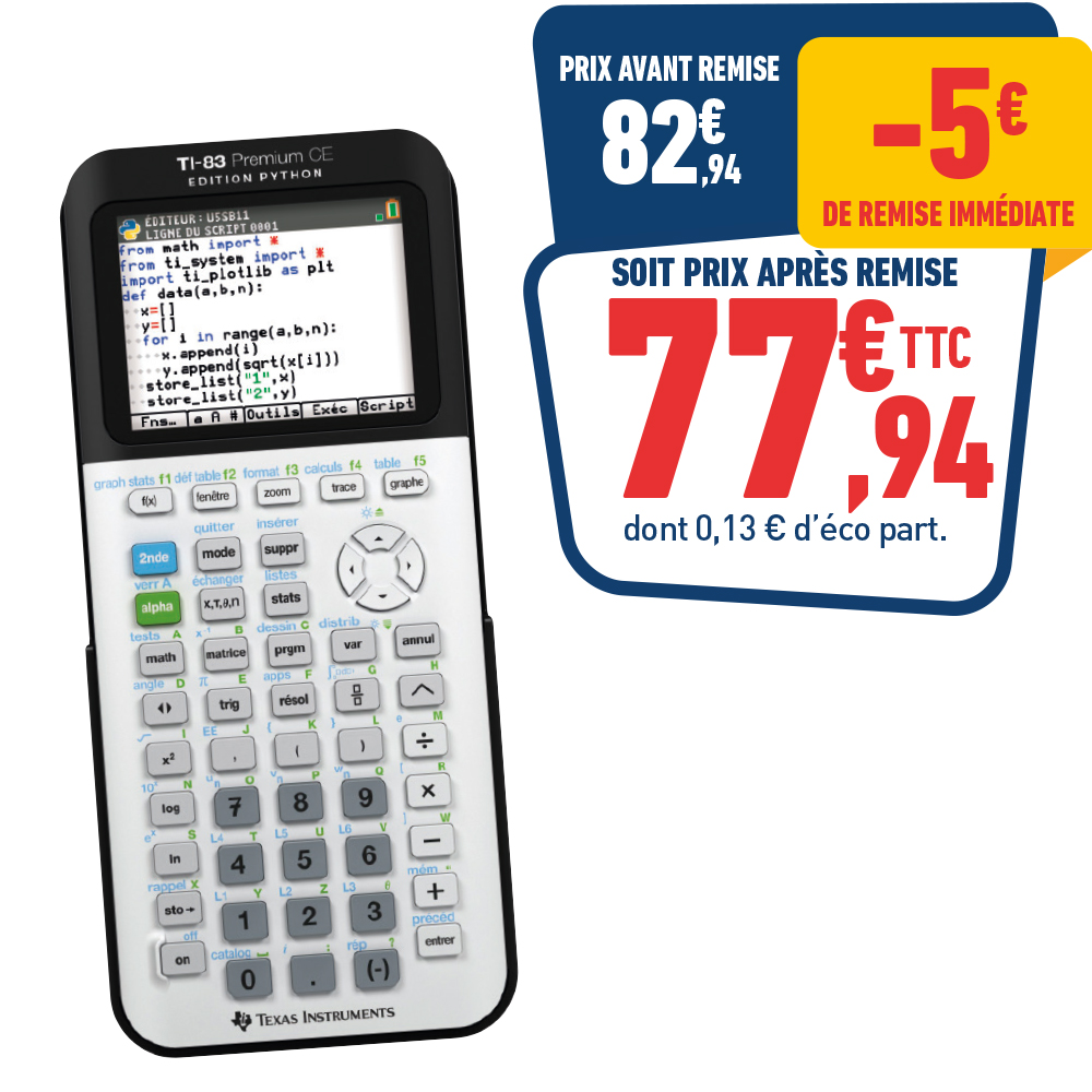 CALCULATRICE TI-83 Premium CE PYTHON