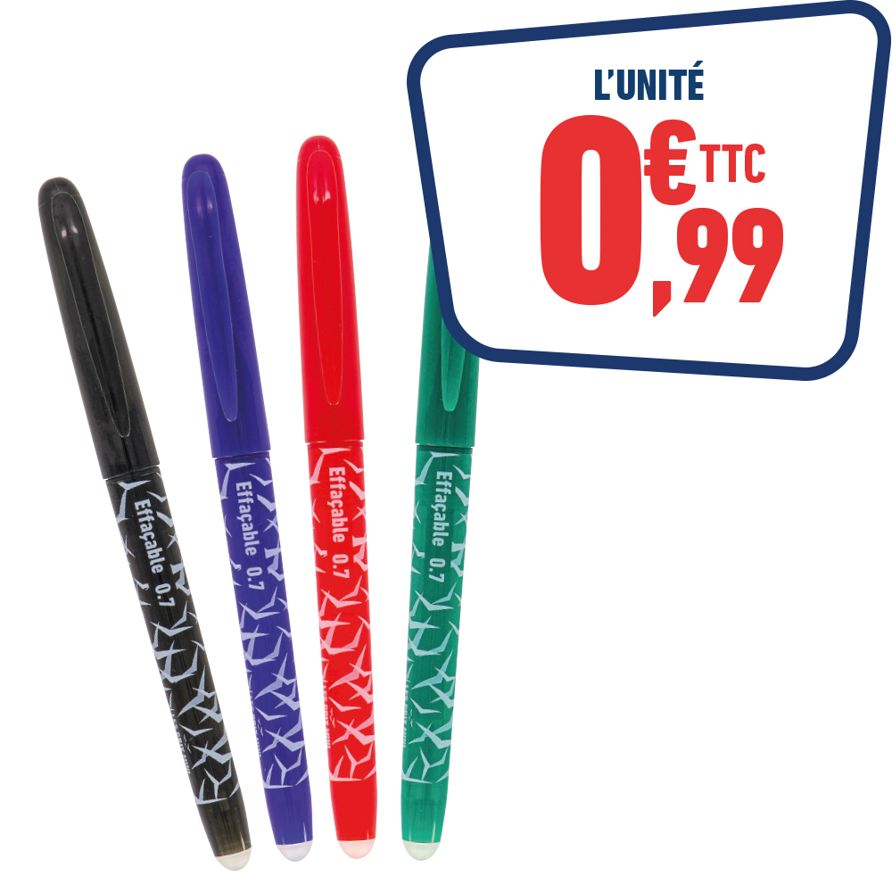 STYLO ROLLER EFFAÇABLE - POINTE 0,7 MM