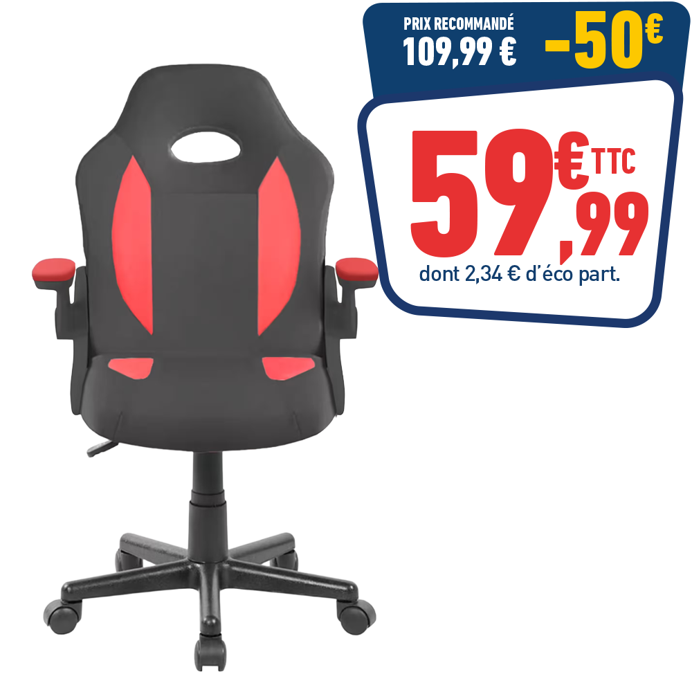 Fauteuil FLIP rouge et noir