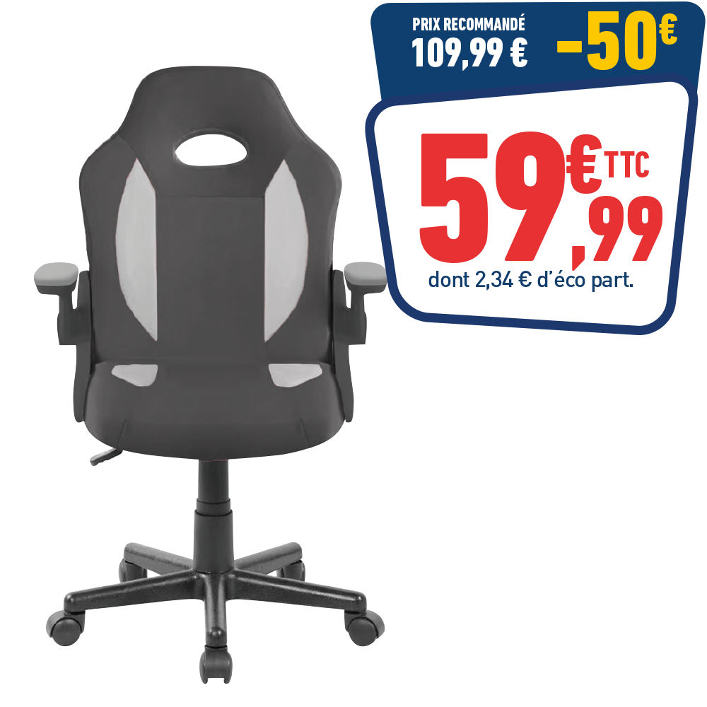Fauteuil FLIP noir et gris