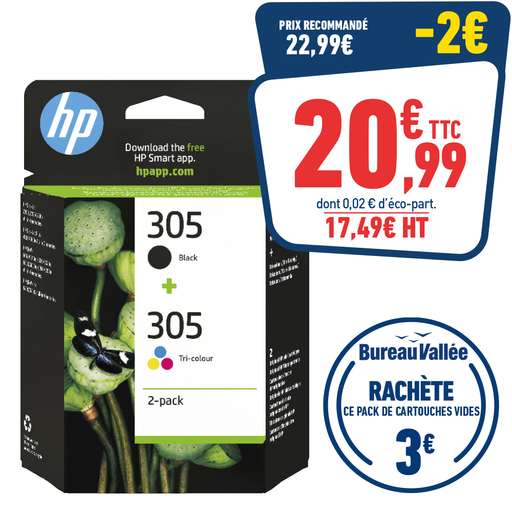 PACK DE 2 CARTOUCHES HP 305