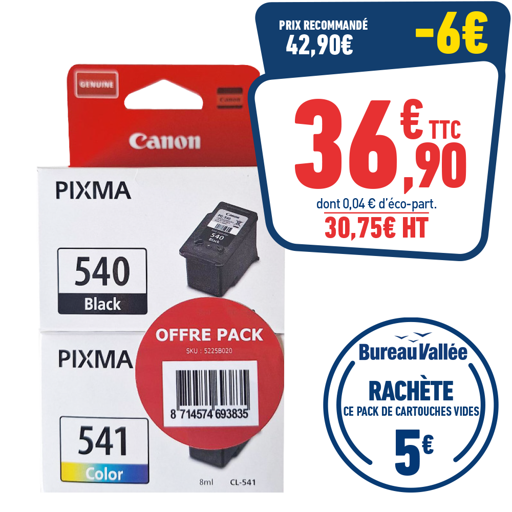 PACK DE 2 CARTOUCHES CANON PG-540/CL541XL