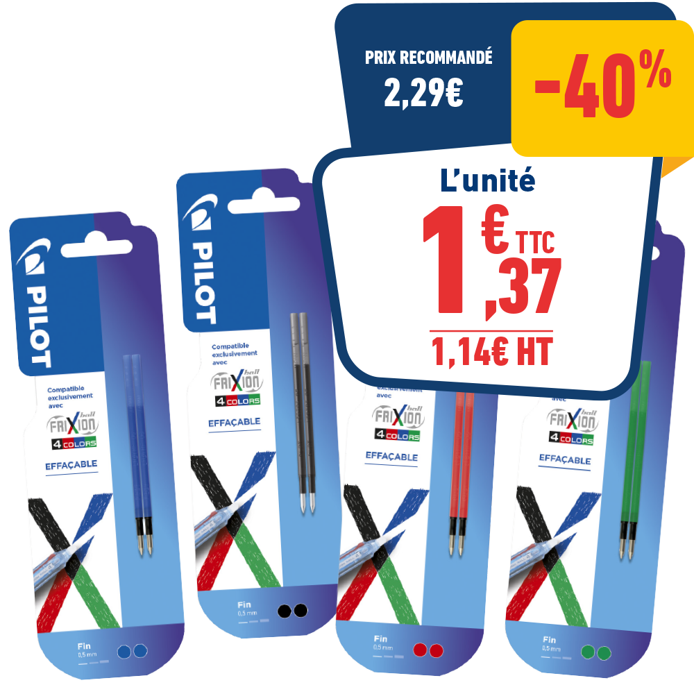 2 RECHARGES FRIXION 4 COULEURS